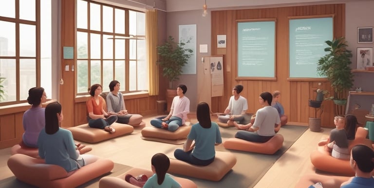 A woman is sitting in a relaxed pose, smiling while holding a black bottle with a leaf design. Another person, partially visible, is handing her a dropper bottle. They appear to be in a fitness setting, suggested by straps hanging in the background.