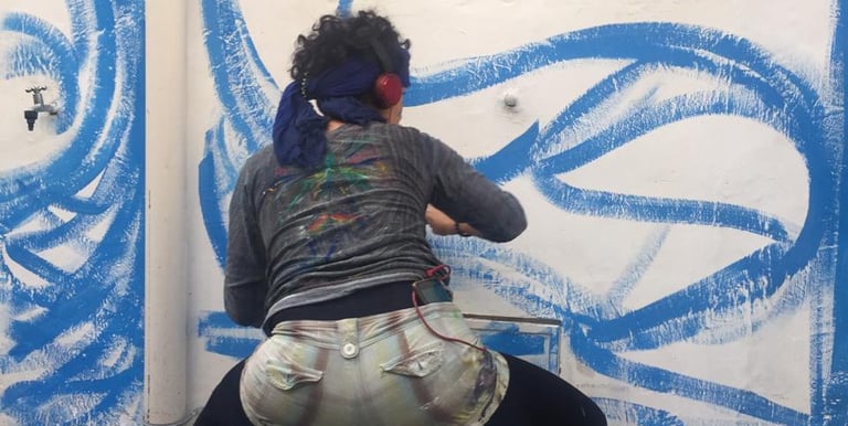 début de peinture murale