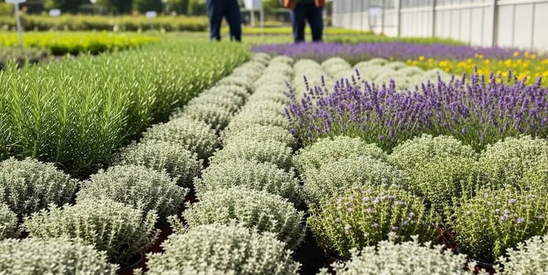 Arómaticas en vivero, listas para otro jardín