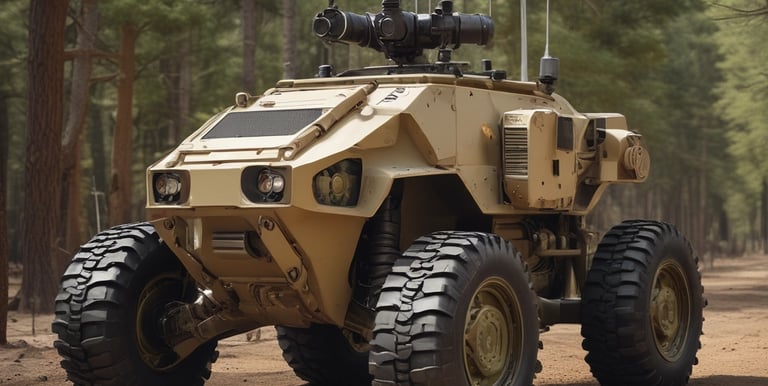 A close-up of a high-tech robotic component showcasing intricate engineering and design.