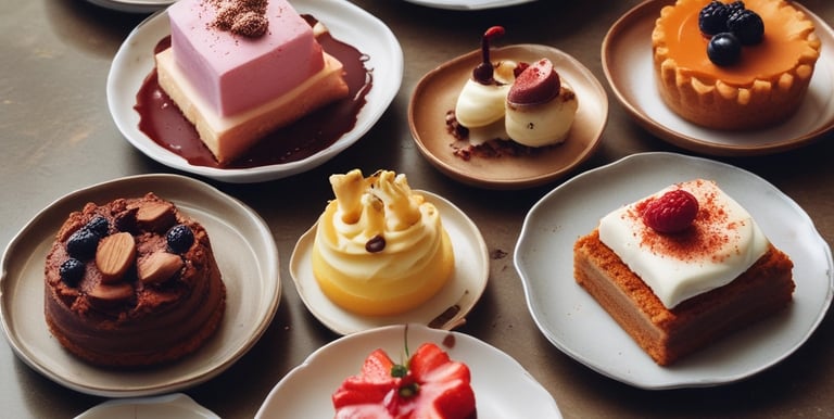 Several pieces of grilled or barbecued meat laid on a grid iron grill, each piece is marked with a small flag-like skewer. The meat has a crispy, charred appearance with visible caramelization, and there is a rustic setting with a brick wall in the background.