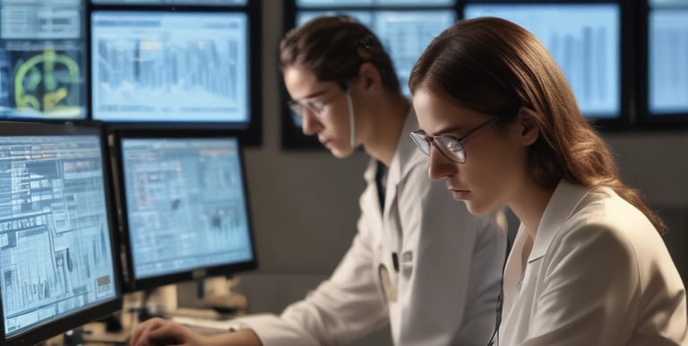 Close-up of data analysis graphs displayed on a computer screen.