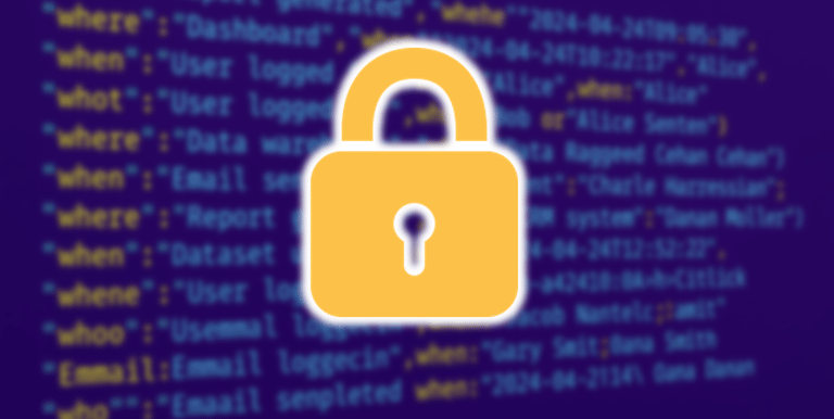 data of an audit trail hiden by a lock