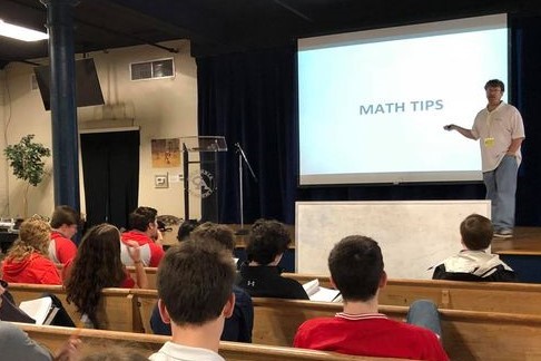Benny teaching an ACT bootcamp to a local high school