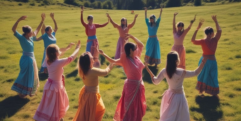 A vibrant and intricately detailed Hindu temple with a tall, ornate gopuram adorned with various colorful figures and patterns. The temple is surrounded by lush greenery, and several cars are parked in front of it. A clear blue sky serves as the backdrop.
