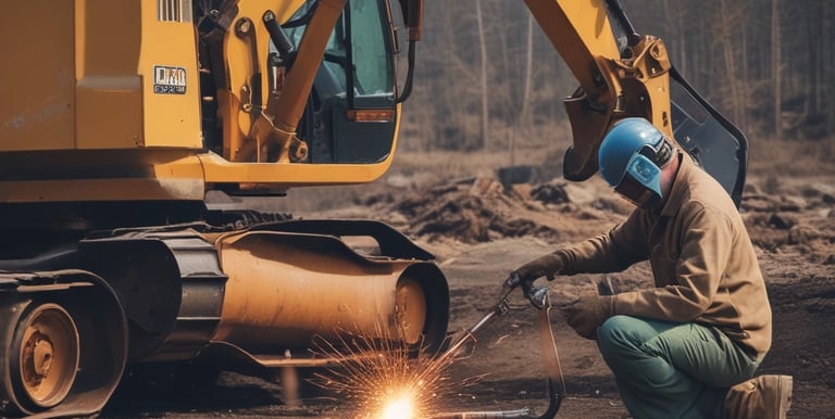 A skilled welder working on a metal fabrication project.
