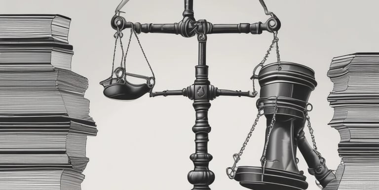 A professional lawyer's office with legal books and a desk.