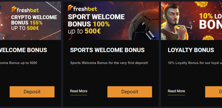 Freshbet casino welcome bonuses