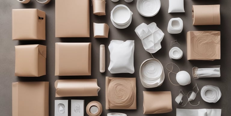 A friendly staff member assisting a customer with packing and shipping services.