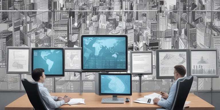 A modern workspace with technology and design elements.