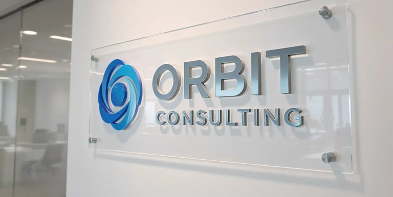 Acrylic office reception signboard with modern logo – SignageBoard.ae