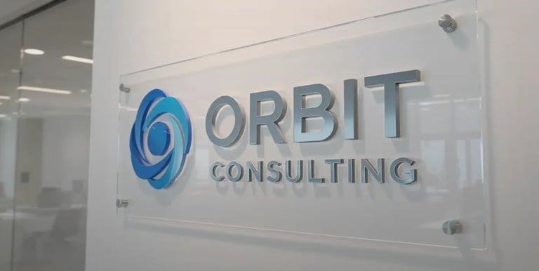 Example of acrylic signage in office
