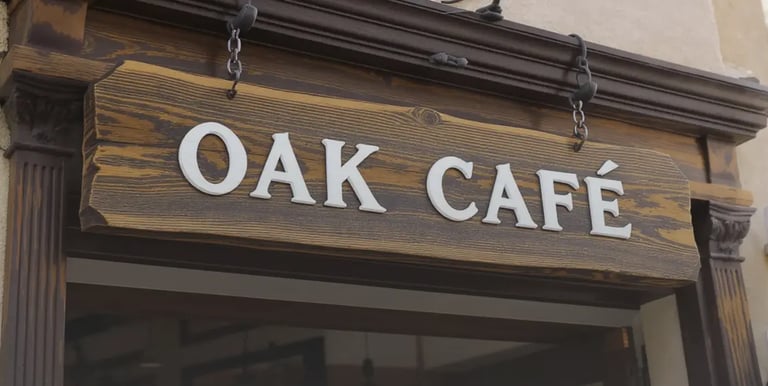 Rustic hanging wooden signage