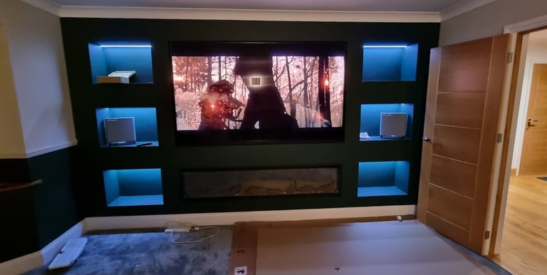 MountMyTV - SONY BRAVIA XR X90L 98" Full Array LED 4K HDR Smart TV & custom built media wall