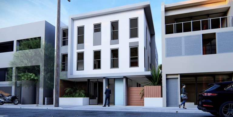 a building with a car parked in front of it