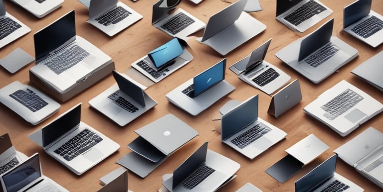 A retail store interior displaying modern electronic devices on white shelves. The walls are accented with pink lighting, and products from Samsung are prominently featured. In the foreground, several smartphones are showcased on stands, with various accessories visible on racks. The space is sleek and well-organized, emphasizing a contemporary technology theme.