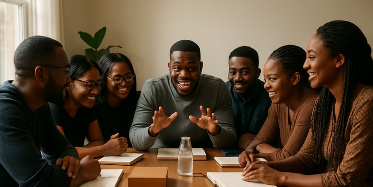 un groupe de personnes assises autour d'une table