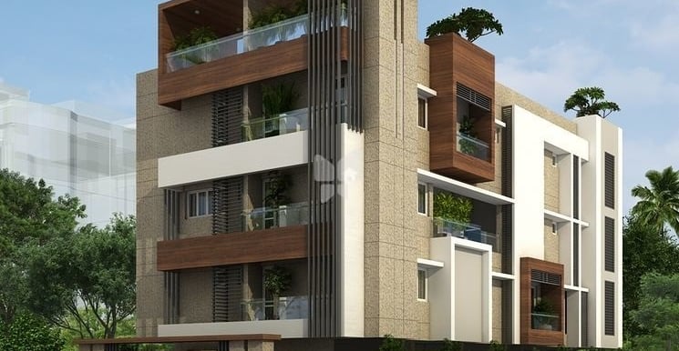a building with a lot of windows and a lot of trees