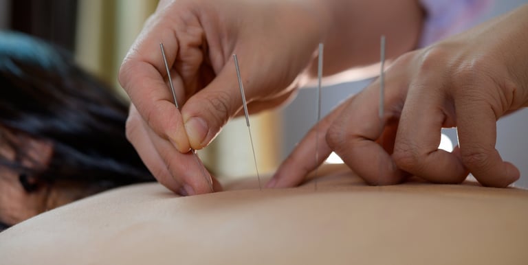 a woman is shown with a woman's hands and needles