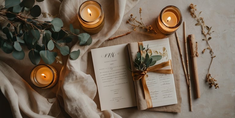 a book with candles and candles on a table
