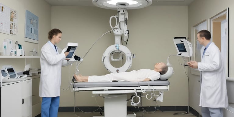 Close-up of advanced neurosurgical instruments ready for a procedure.