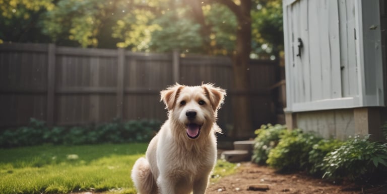 Eco-friendly waste disposal bags and bins lined up neatly beside a dog park entrance.