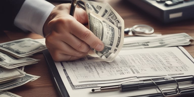 A friendly professional consulting a client surrounded by mystical-themed decor.