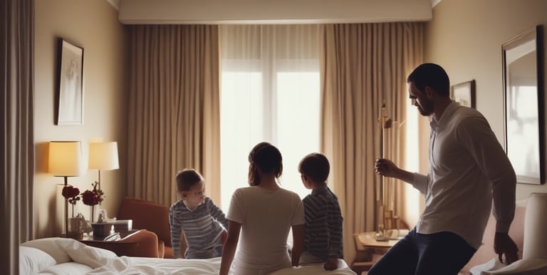 A wooden lodge with multiple balconies adorned with vibrant pink, purple, and white flowers. The building is made of dark wood with a rustic architectural style. There is a large wooden sign near the entrance indicating the name of the lodge. The setting appears to be serene and picturesque, likely in a mountainous region.