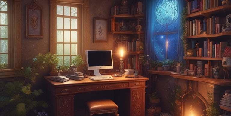 A serene space for spiritual practices with calming elements.