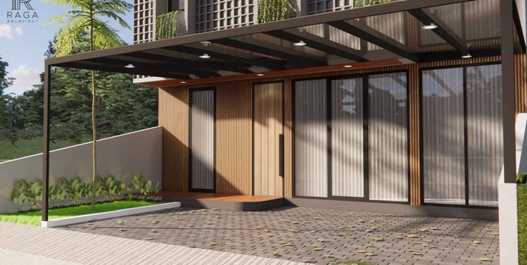 Desain eksterior rumah mewah oleh raga arsitek