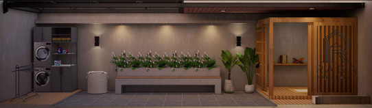 Desain open space menampilkan dapur minimalis yang menyatu dengan ruangan tanpa sekat