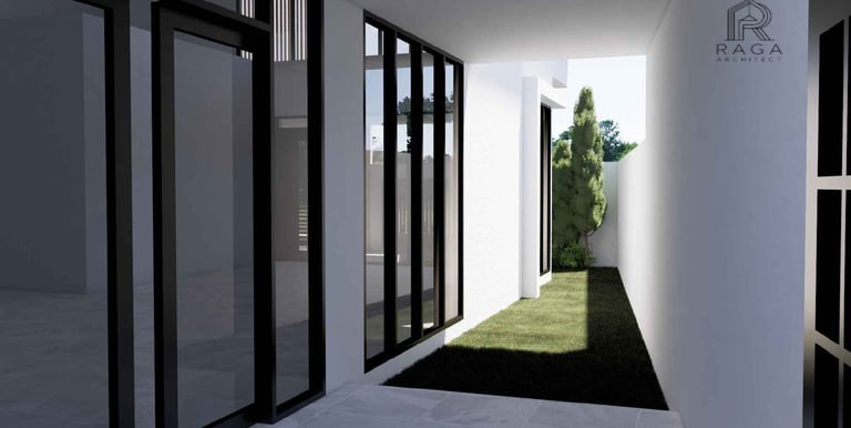 Rumah modern minimalis 2 lantai karya Raga Architect, milik MR. Irawan Sugiarto di Batam