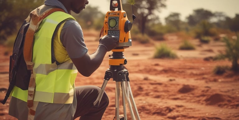 A blueprint of a civil engineering project on a desk.