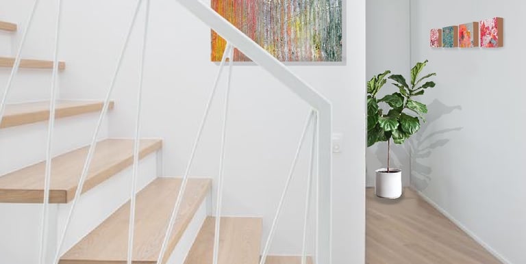 Auftragsarbeit Acrylkunst handgemachte Acrylbilder abstrakt Hotel und Einrichtung