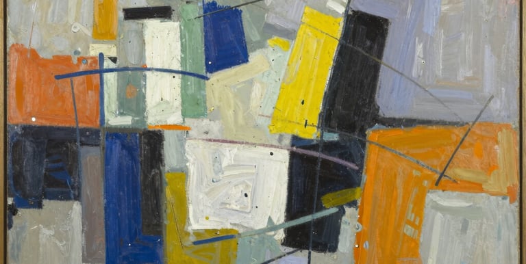 Close-up of hands exchanging a business card at a sophisticated art fair networking event.