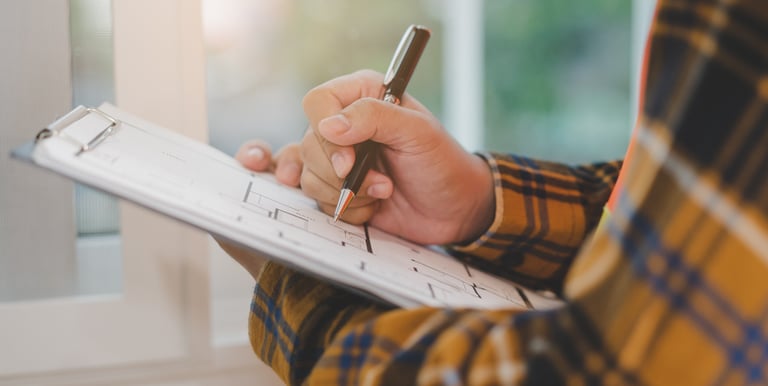 Property manager conducting a residential property inspection