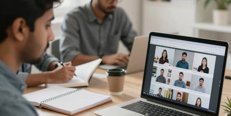 Instructor explaining legal concepts during an engaging virtual session.