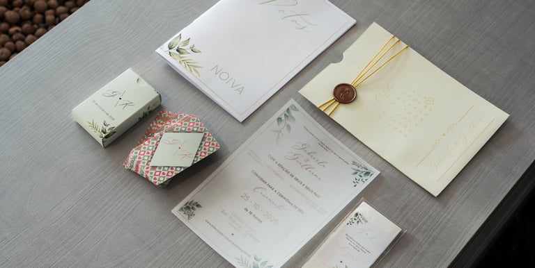 Imagem de uma identidade visual para casamento criada por Delinear Artes Visuais