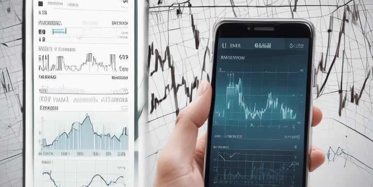 A developer working on a mobile banking app interface on a laptop.