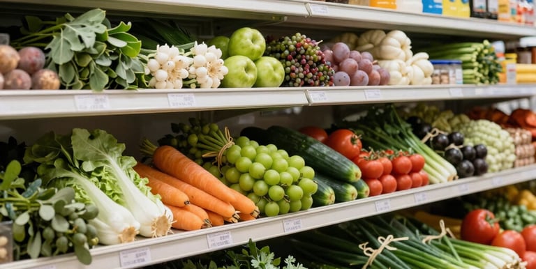 Workers organizing boxes of institutional food products in a warehouse.