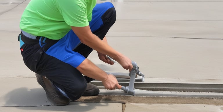 Close-up of waterproof flashing installation on a construction site.