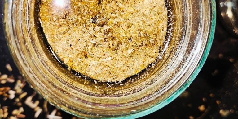 close up view of a jar of seeds and liquid