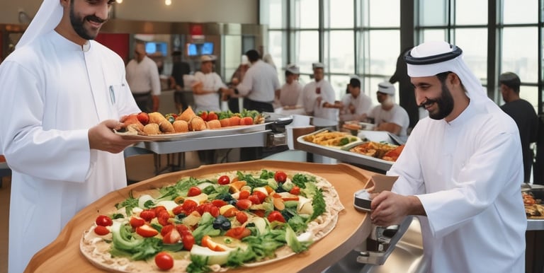 A bustling exhibition hall at GITEX with vibrant booths and engaged visitors.
