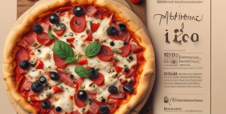 A delicious, freshly baked pizza with melted cheese and vibrant toppings on a wooden board.