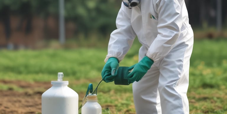 Close-up of eco-friendly pest control products arranged neatly on a wooden table.
