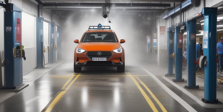 Technicians monitoring automated service systems in a modern control room.