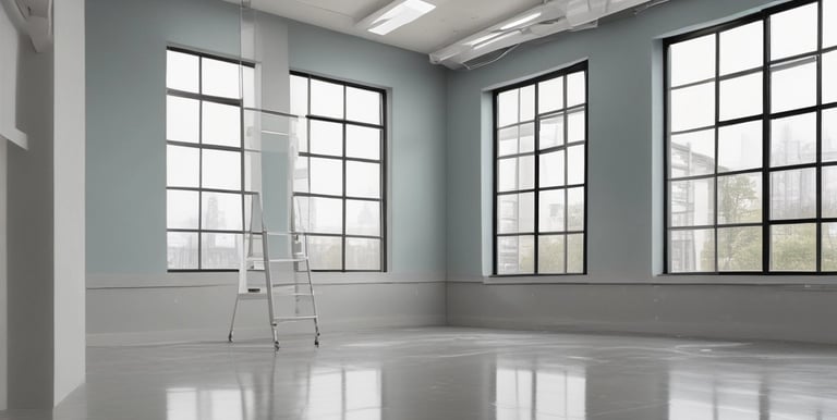 Interior room being transformed with fresh white paint, showcasing a smooth finish.