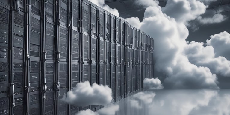 A sleek office workspace with multiple monitors displaying code and project timelines.