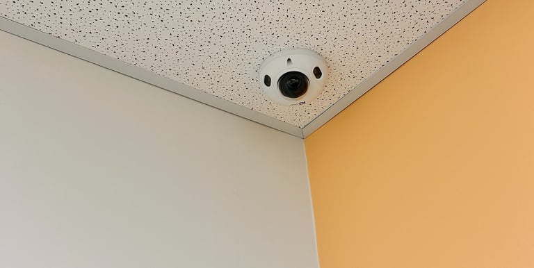 dome camera on ceiling