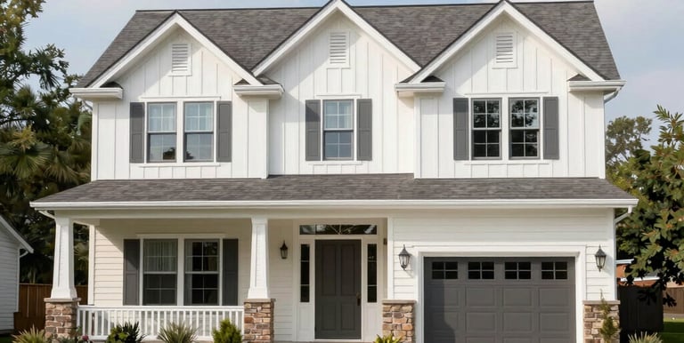 Cozy interior of a traditional suburban home with warm wood finishes and soft natural light.